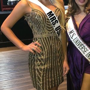 Jovani Size 0 Gold/ Bronze Cocktail